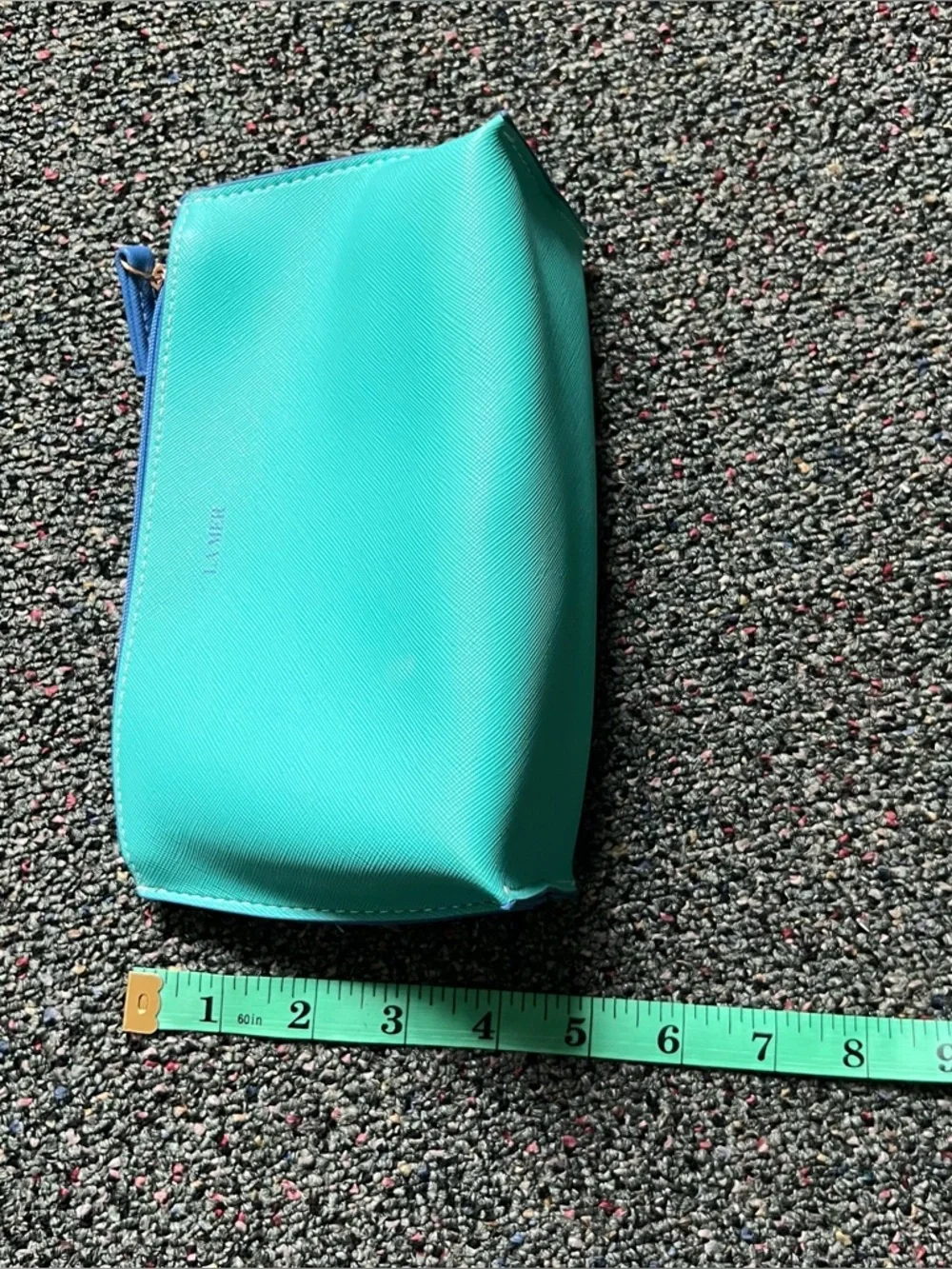 LA MER Turquoise Skincare Makeup Jewelry Zip Small Pouch Organize Storage Travel